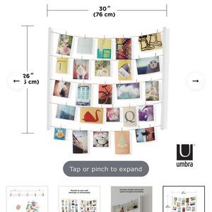 New Umbra White HANGIT wooden clip 26X30 WALL MEMO
